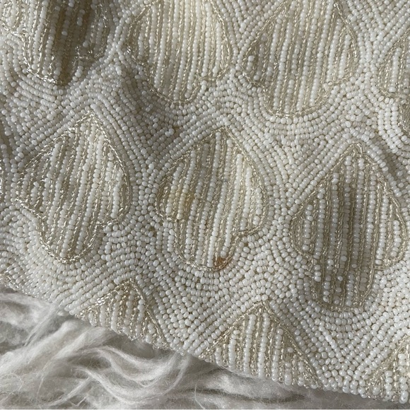 Calvaire New York Vintage Ivory Beaded Gold Hardware Small Evening Bag Pouchette - Picture 12 of 12